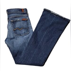 7 FAM 7 For All Mankind medium wash low-rise flare leg jeans, size 29